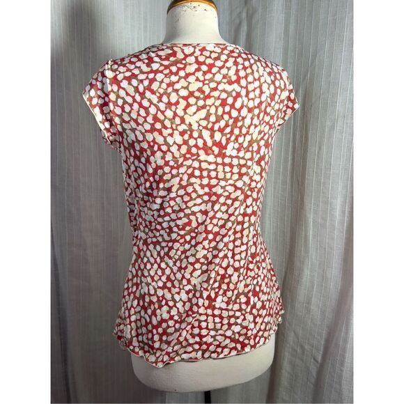 Abstract Print Ruched Sleeveless Blouse - Size L - Picture 4 of 5
